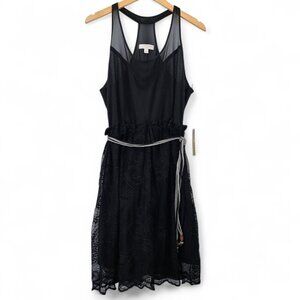 Kenar Black Lace Overlay Dress Size 14 Sheer Whimsigoth Fairygrunge Witchy NEW